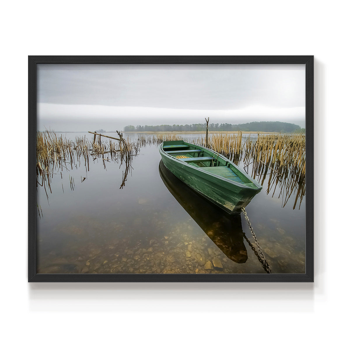 45429,boat,water,reeds,lake,nature,overcast,sky,tranquil,calm,greenery,afternoon,reflection,tethered,landscape,serenity,outdoor,fishing,solitude,stillness,peaceful,horizon,shoreline,environment,natural,scenery,rustic,cozy,wildlife,moored,setting,dock,pond,weather,rural,atmosphere,beauty,aquatic,preserve,Re-stickable,Nautical & Beach