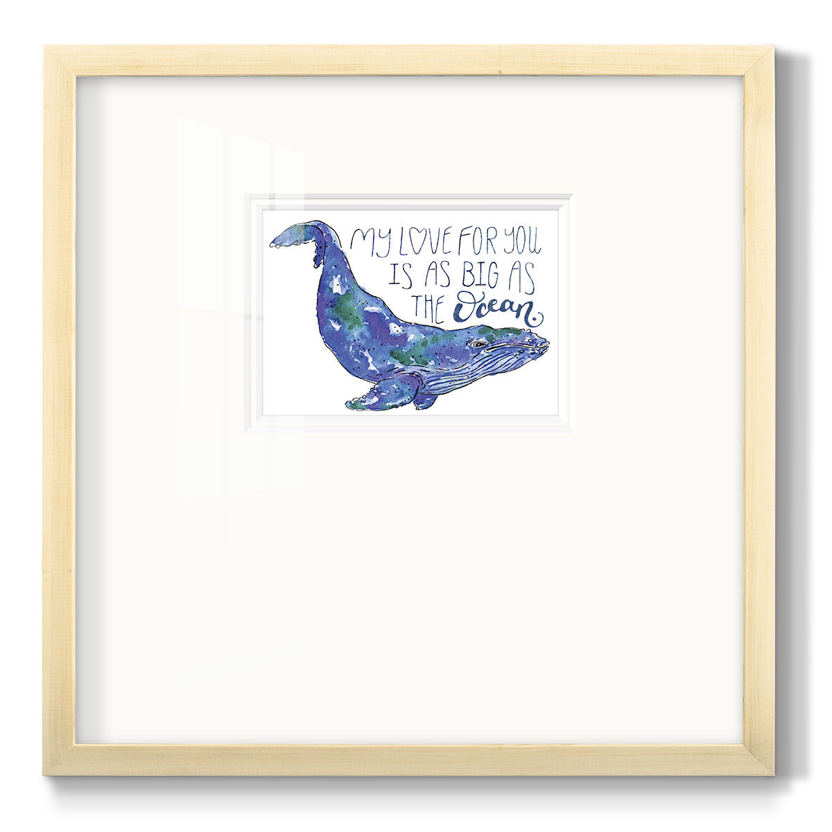 Whale Love II - Double Matboard Framed Print