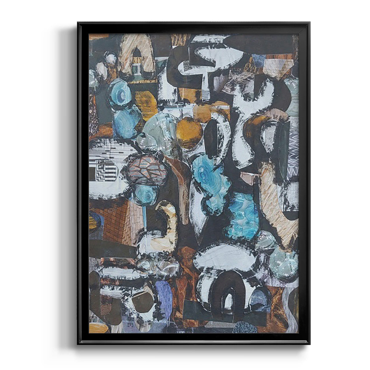 California Beach Blue Glass - Modern Framed Canvas Print
