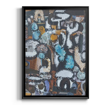 California Beach Blue Glass - Modern Framed Canvas Print