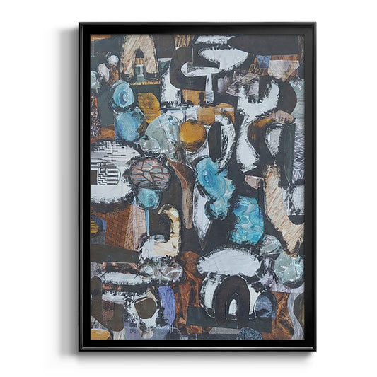 California Beach Blue Glass - Modern Framed Canvas Print
