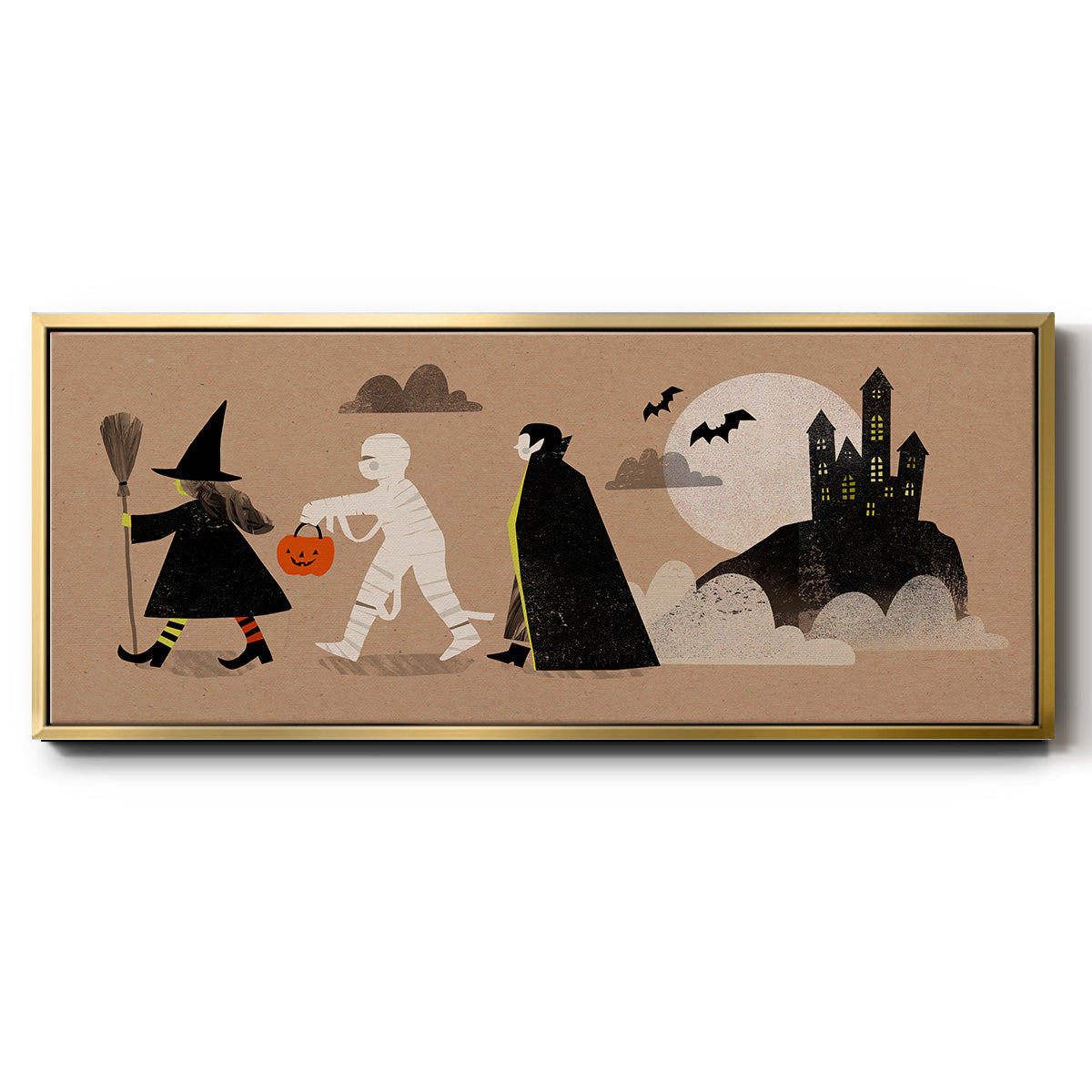 Graphic Halloween Collection D - Floater Framed Canvas Print