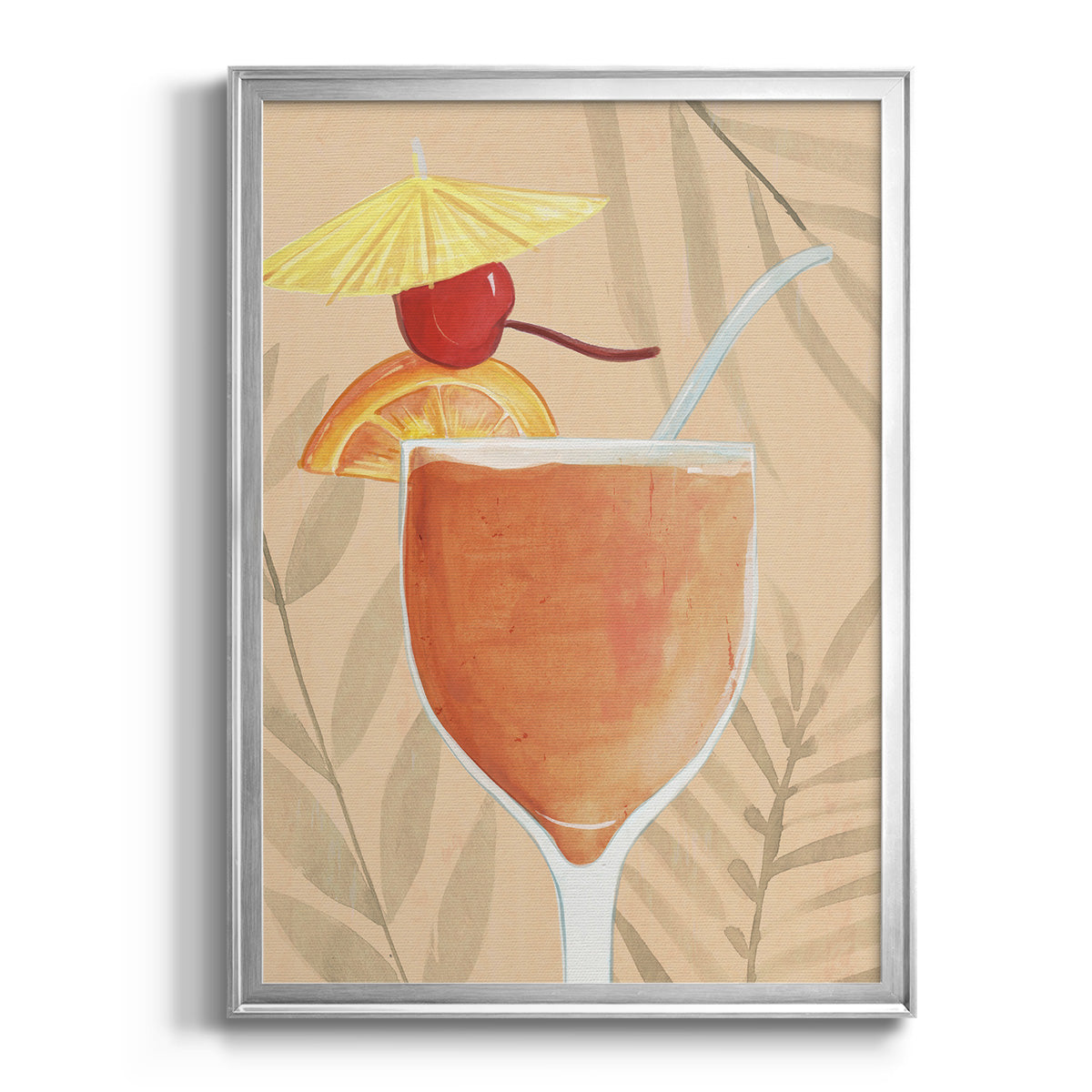Tropical Cocktail I - Modern Framed Canvas Print