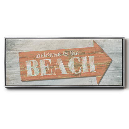 Welcome to the Beach - Floater Framed Canvas Print