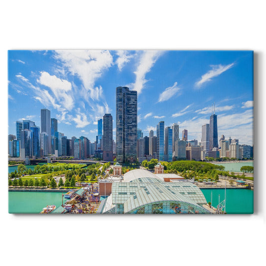 Chicago Navy Pier Aerial - Gallery Wrapped Canvas