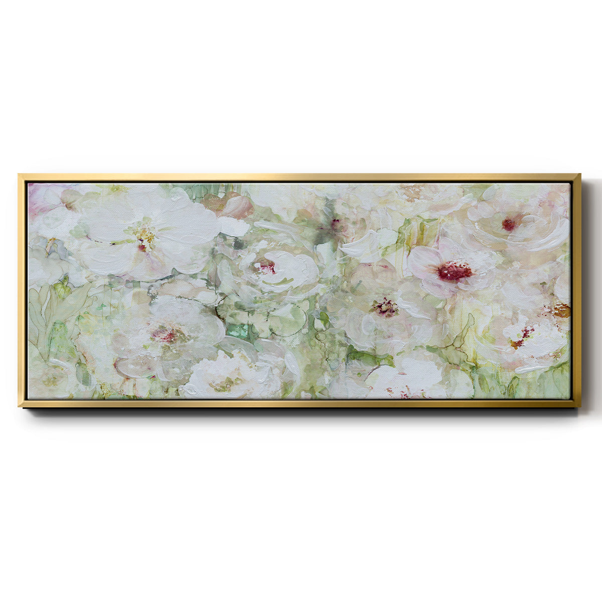 Jardin Blanc - Floater Framed Canvas Print