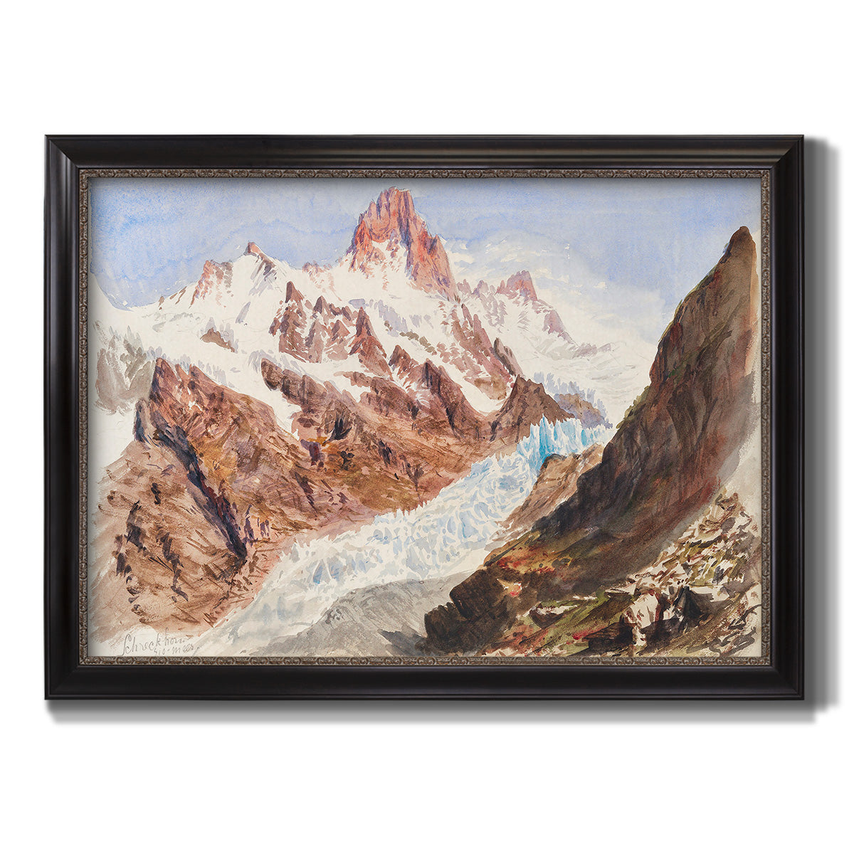 Schreckhorn, Eismeer - Ornate Framed Canvas Print