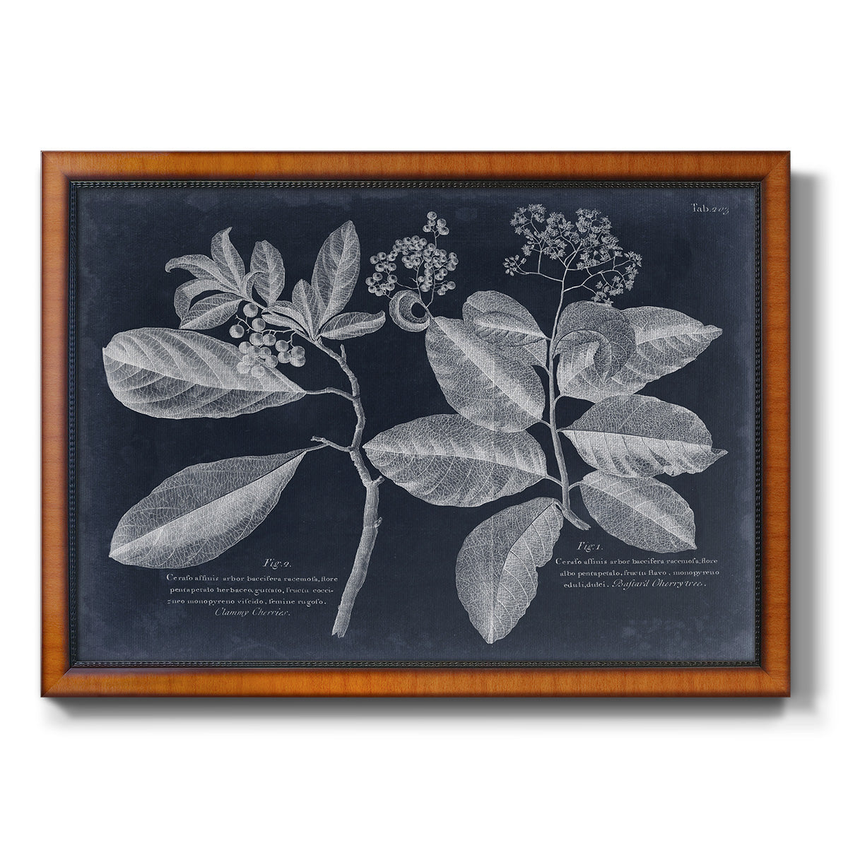 Foliage on Navy IV Premium Framed Canvas- Ready to Hang