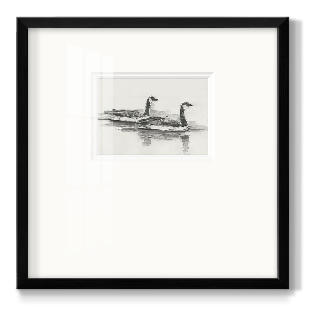 Geese Study I Premium Framed Print Double Matboard