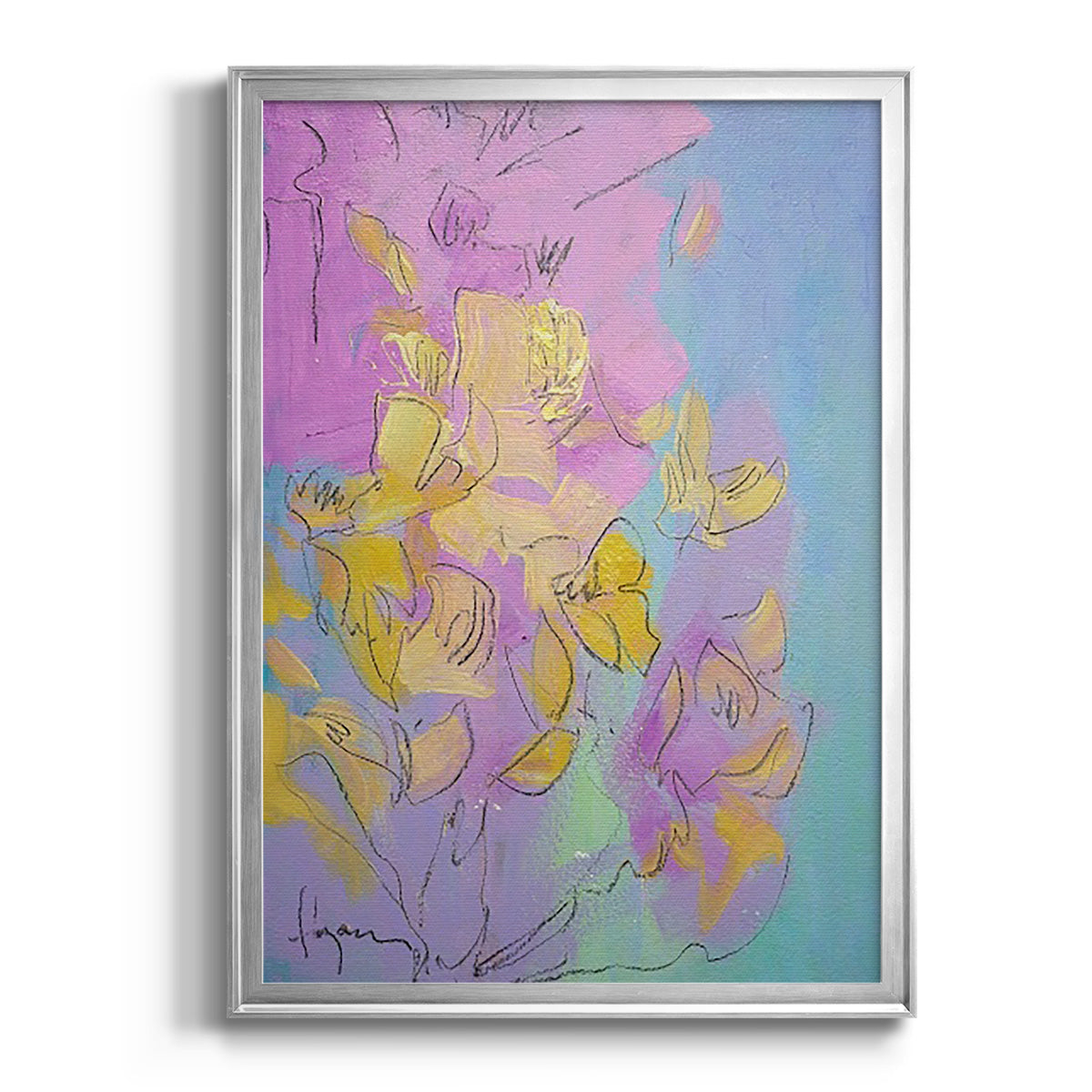 Dancing Heart - Modern Framed Canvas Print