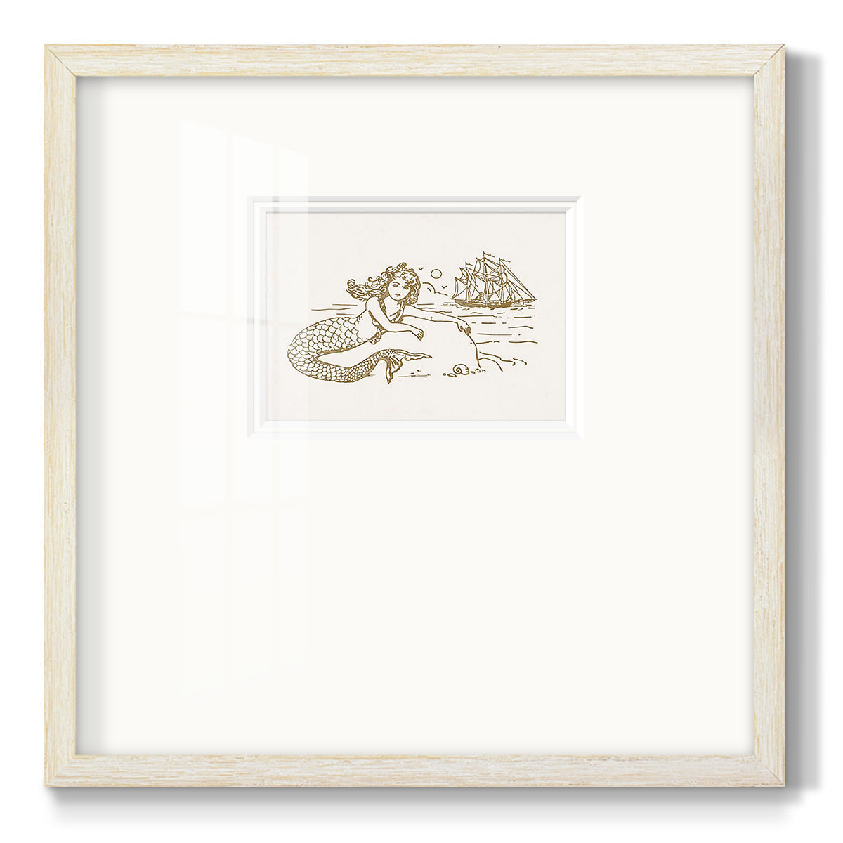 Sunning Mermaid I Premium Framed Print Double Matboard