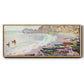 Étretat, the Beach and La Porte d'Amont - Floater Framed Canvas Print