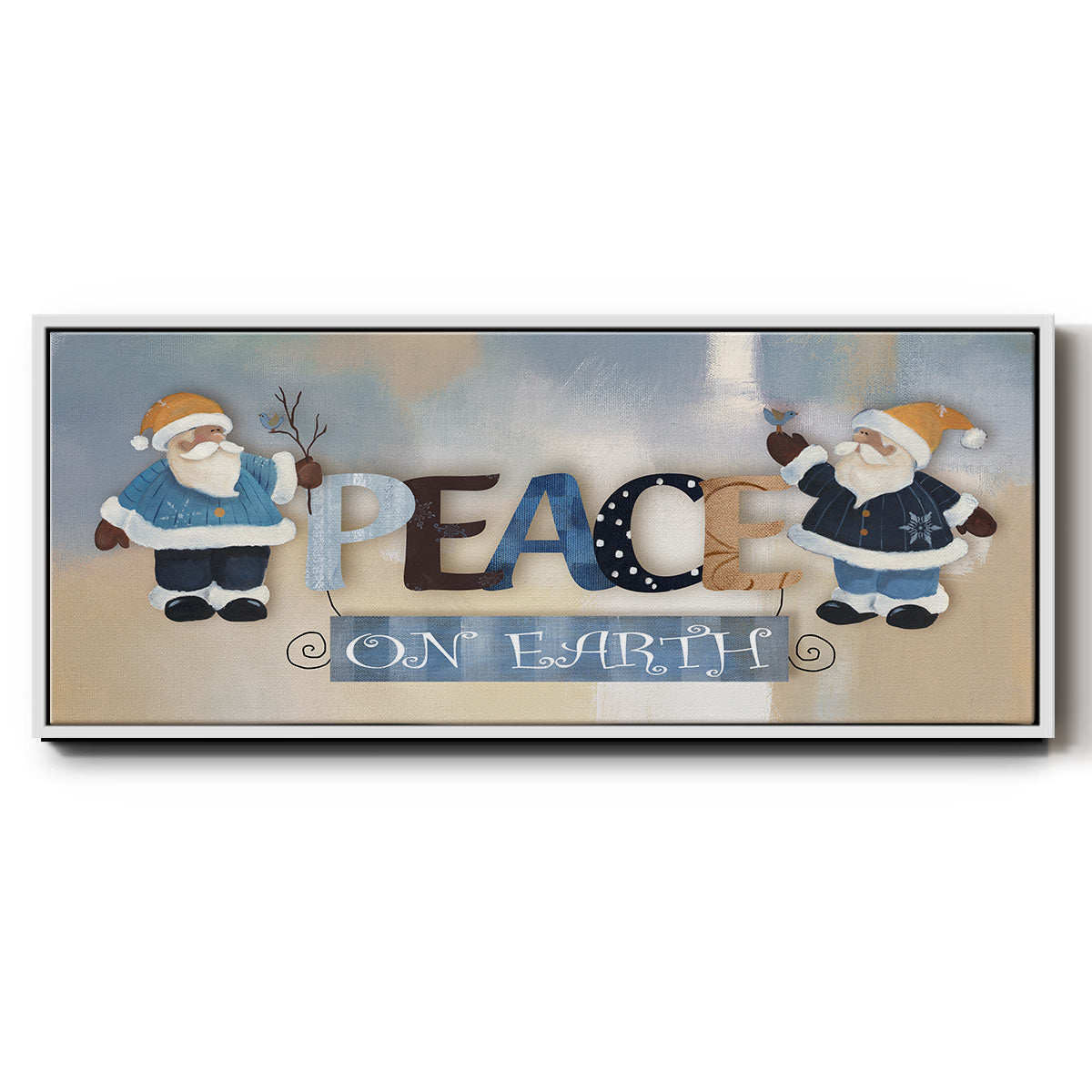 Santa Peace - Floater Framed Canvas Print