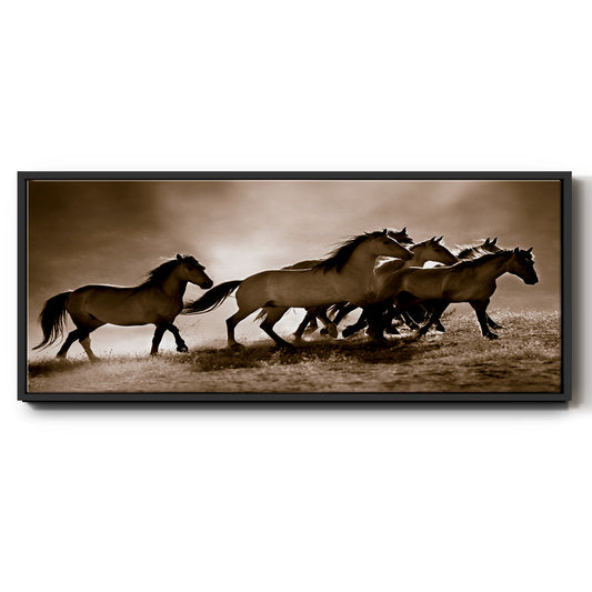 Wild Horses - Floater Framed Canvas Print