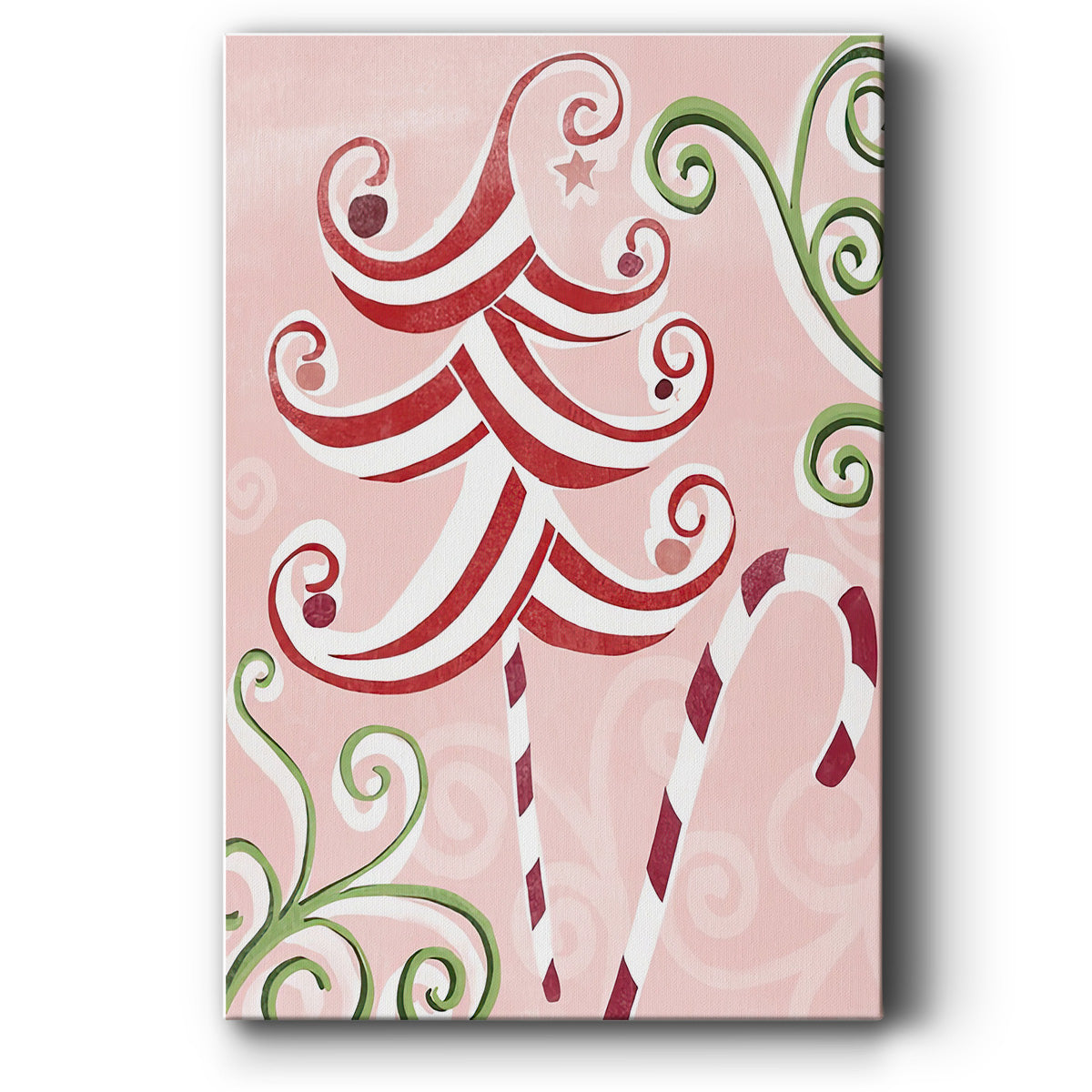 Candy Cane Holiday I - Gallery Wrapped Canvas