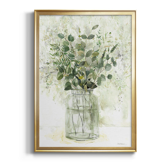 Delicate Greenery II - Modern Framed Canvas Print