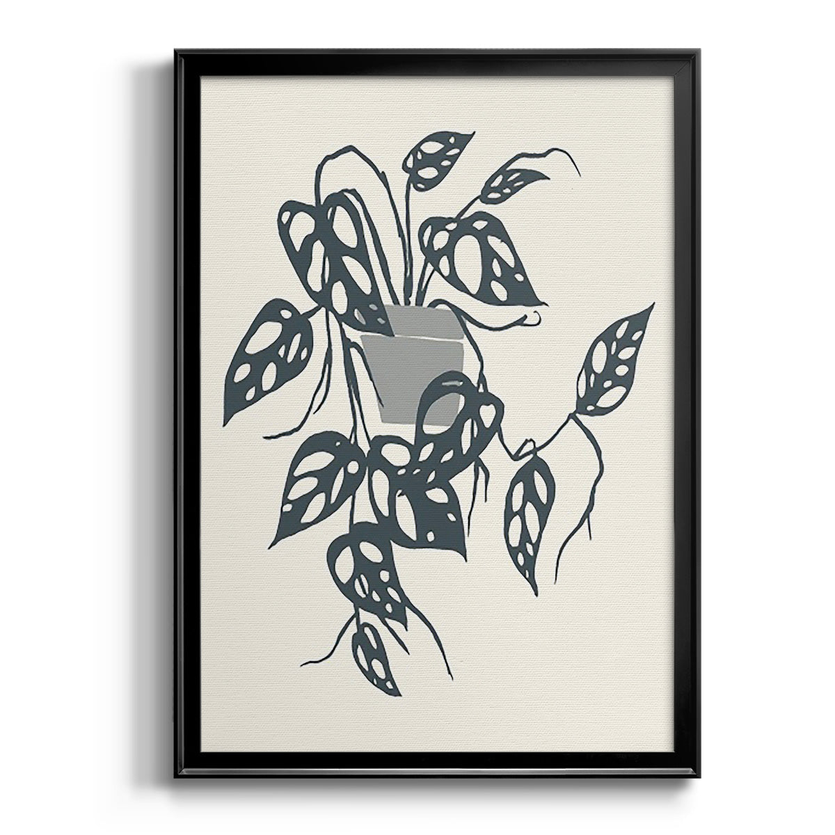Growing Leaves VI - Modern Framed Canvas Print