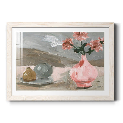 Vase of Pink Flowers VI - Barnwood Framed Art Print