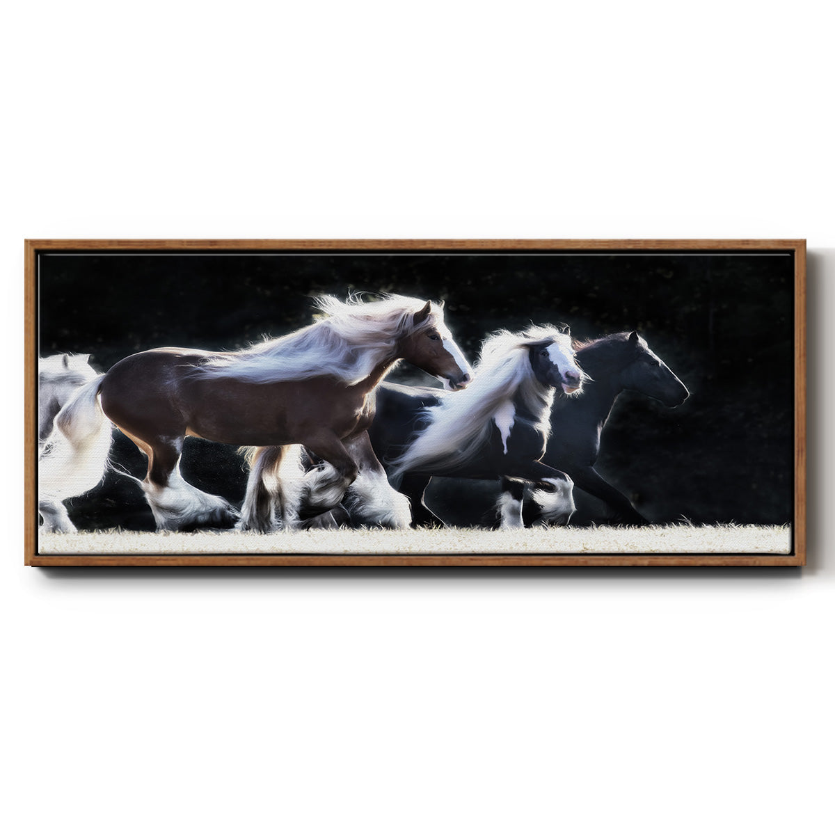 Horse Motion X - Floater Framed Canvas Print