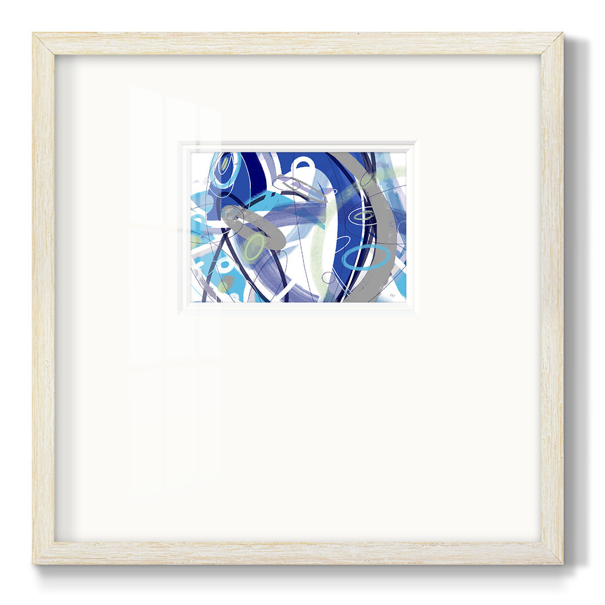 Blue Flow Premium Framed Print Double Matboard