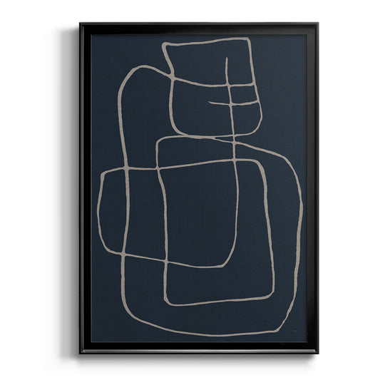 Shapes and Night Sky II - Modern Framed Canvas Print