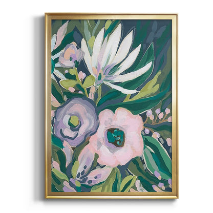 Purple Jungle Garden II - Modern Framed Canvas Print