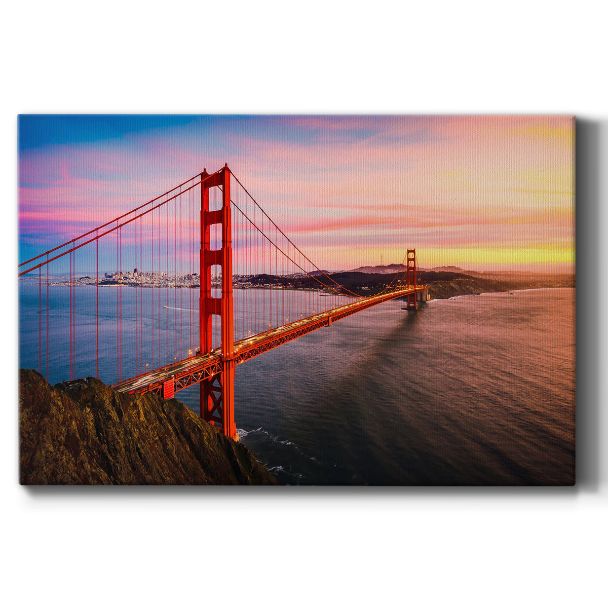 The Golden Gate Bridge at Sunset - Canvas Art Print