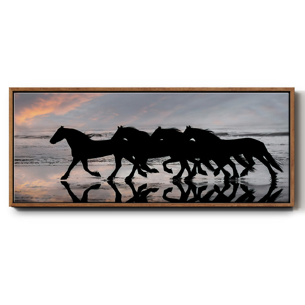 Beach Gallop - Floater Framed Canvas Print
