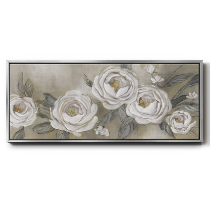 Cottage Roses - Floater Framed Canvas Print