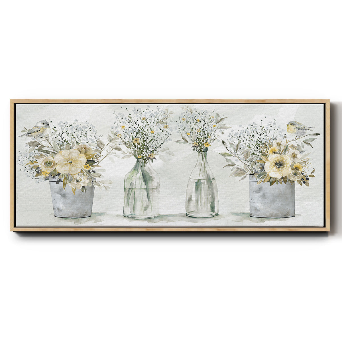 Farmhouse Bouquets - Floater Framed Canvas Print