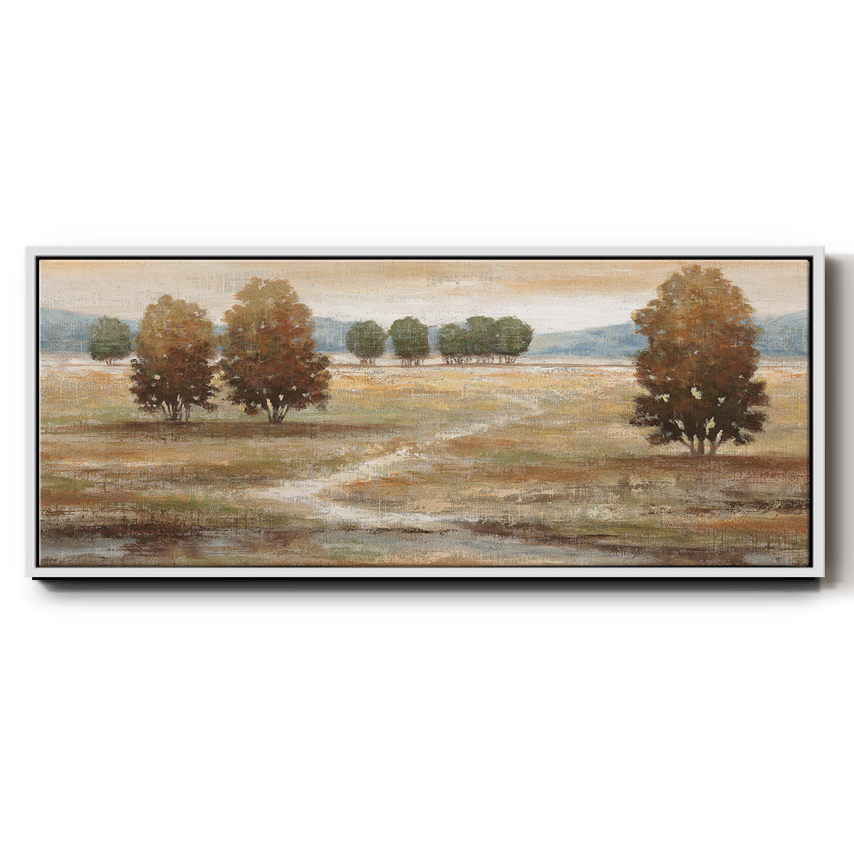 Linen Landscape I - Floater Framed Canvas Print