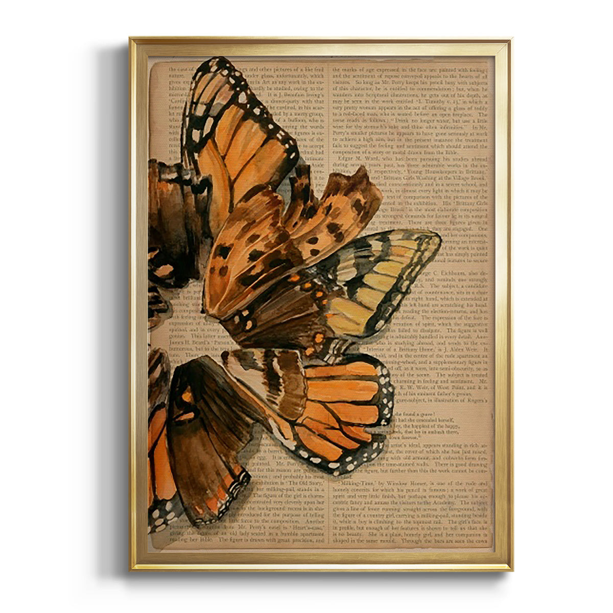 Winged Wreath I - Modern Framed Canvas Print