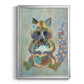 Fantastic Florals Raccoon - Modern Framed Canvas Print