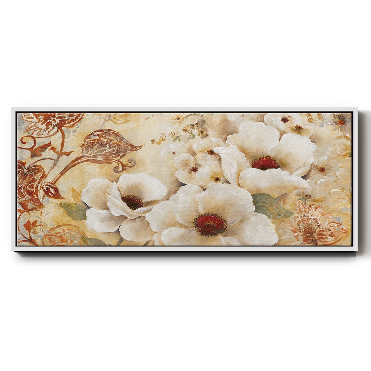 English Garden - Floater Framed Canvas Print