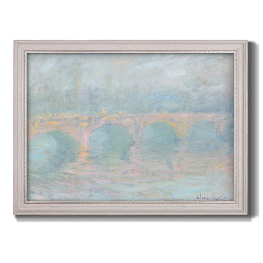 Waterloo Bridge At Sunset Pink Effect - Ornate Framed Canvas Print