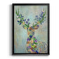 Fantastic Florals Deer, Portrait - Modern Framed Canvas Print