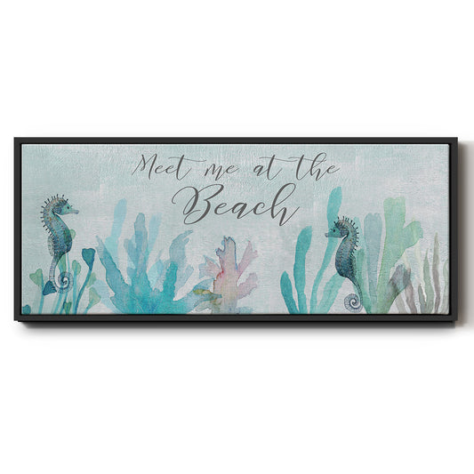 Seahorses and Coral - Floater Framed Canvas Print