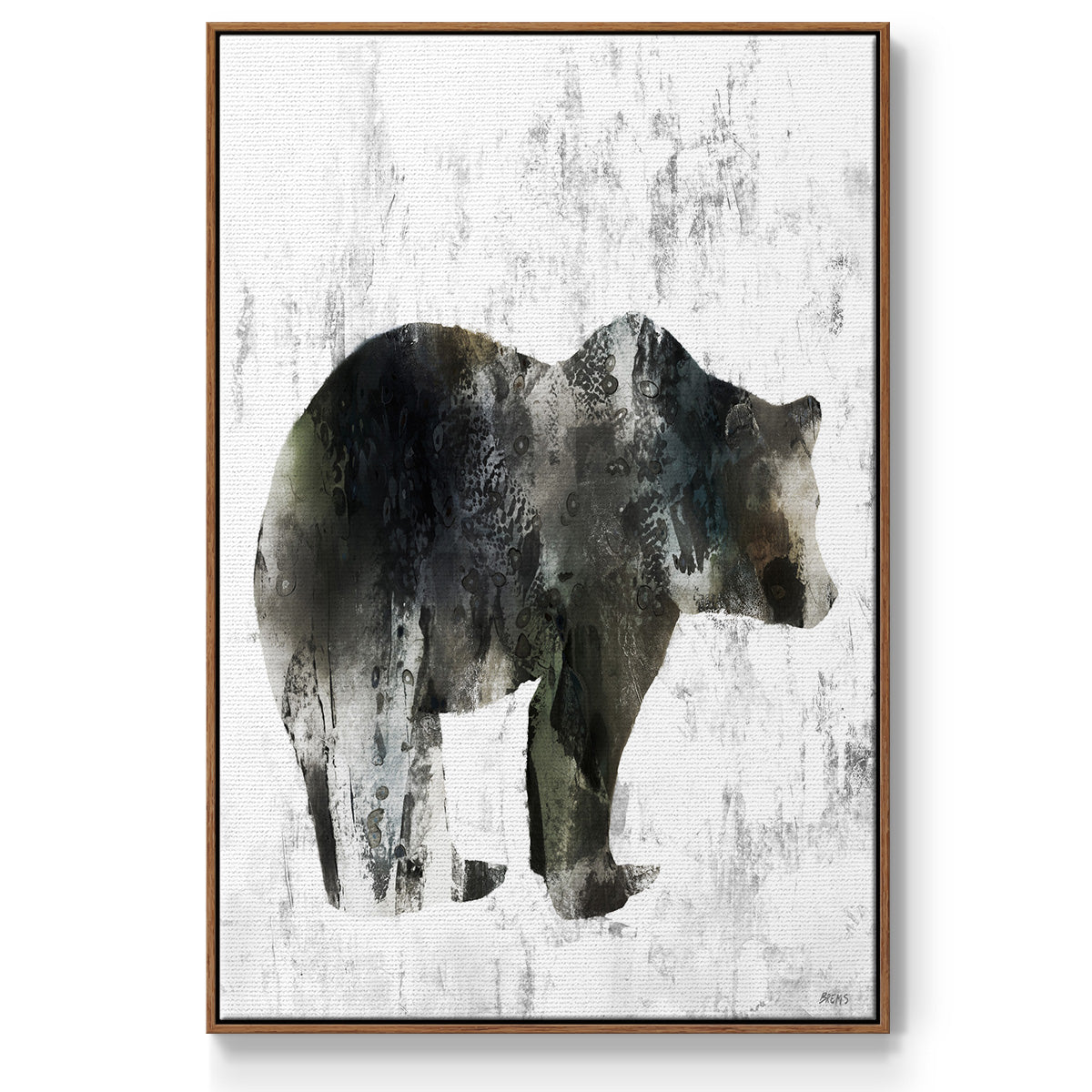 Bear Totem - Floater Framed Canvas Print