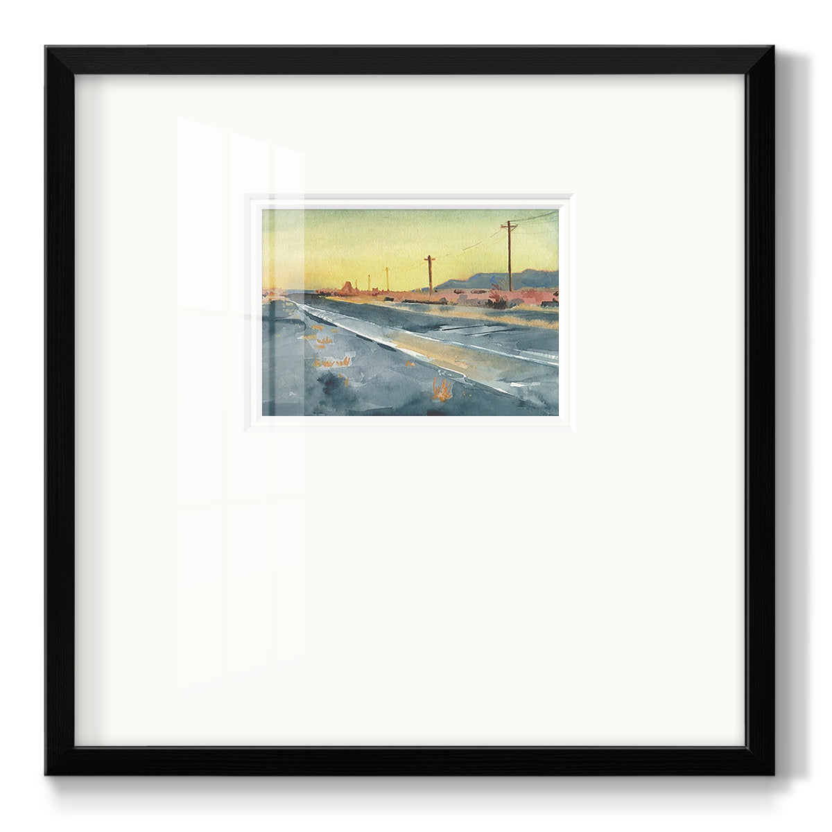 Deserted Highway I - Double Matboard Framed Print