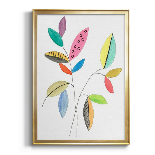 Color Pop Leaves III - Modern Framed Canvas Print