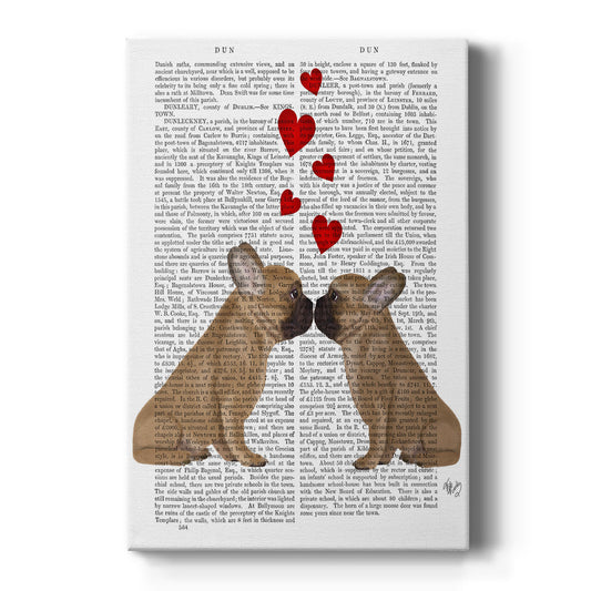 French Kiss and Hearts Premium Gallery Wrapped Canvas - Ready to Hang