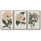 Pink Floral Mix VI - Framed Premium Gallery Wrapped Canvas L Frame 3 Piece Set - Ready to Hang