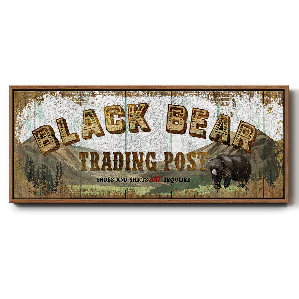 Black Bear Trading Post - Floater Framed Canvas Print