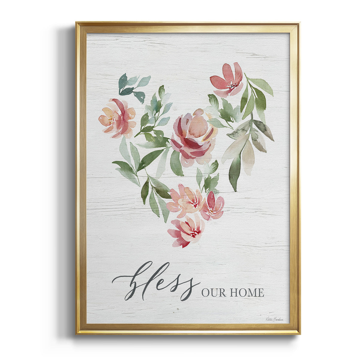 Paradise Floral Heart - Modern Framed Canvas Print