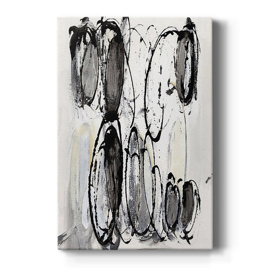 Grey Scribbles II Premium Gallery Wrapped Canvas - Ready to Hang