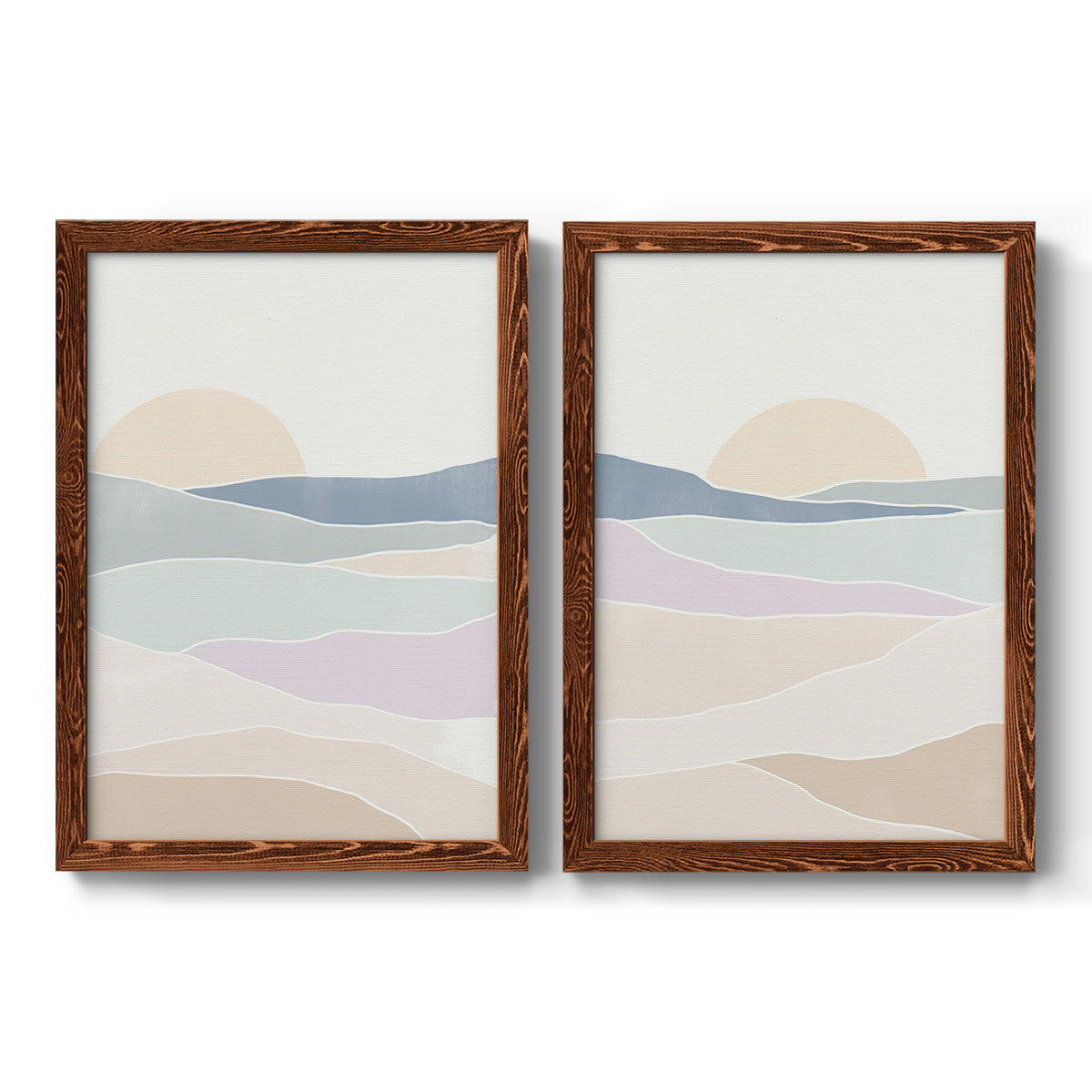 Wave Tableau I - Premium Framed Canvas 2 Piece Set - Ready to Hang