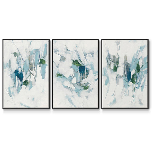 Ice Cavern I - Framed Premium Gallery Wrapped Canvas L Frame 3 Piece Set - Ready to Hang