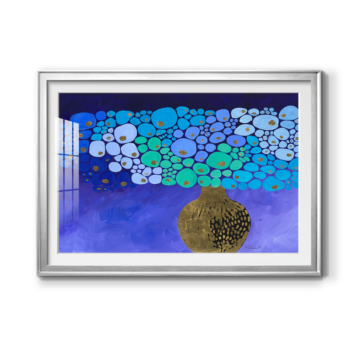 Blue Poppies II - Modern Framed Art Print
