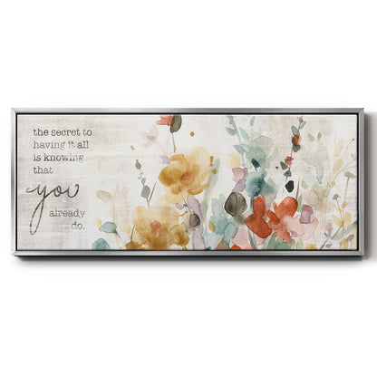 Full Bloom Verse - Floater Framed Canvas Print