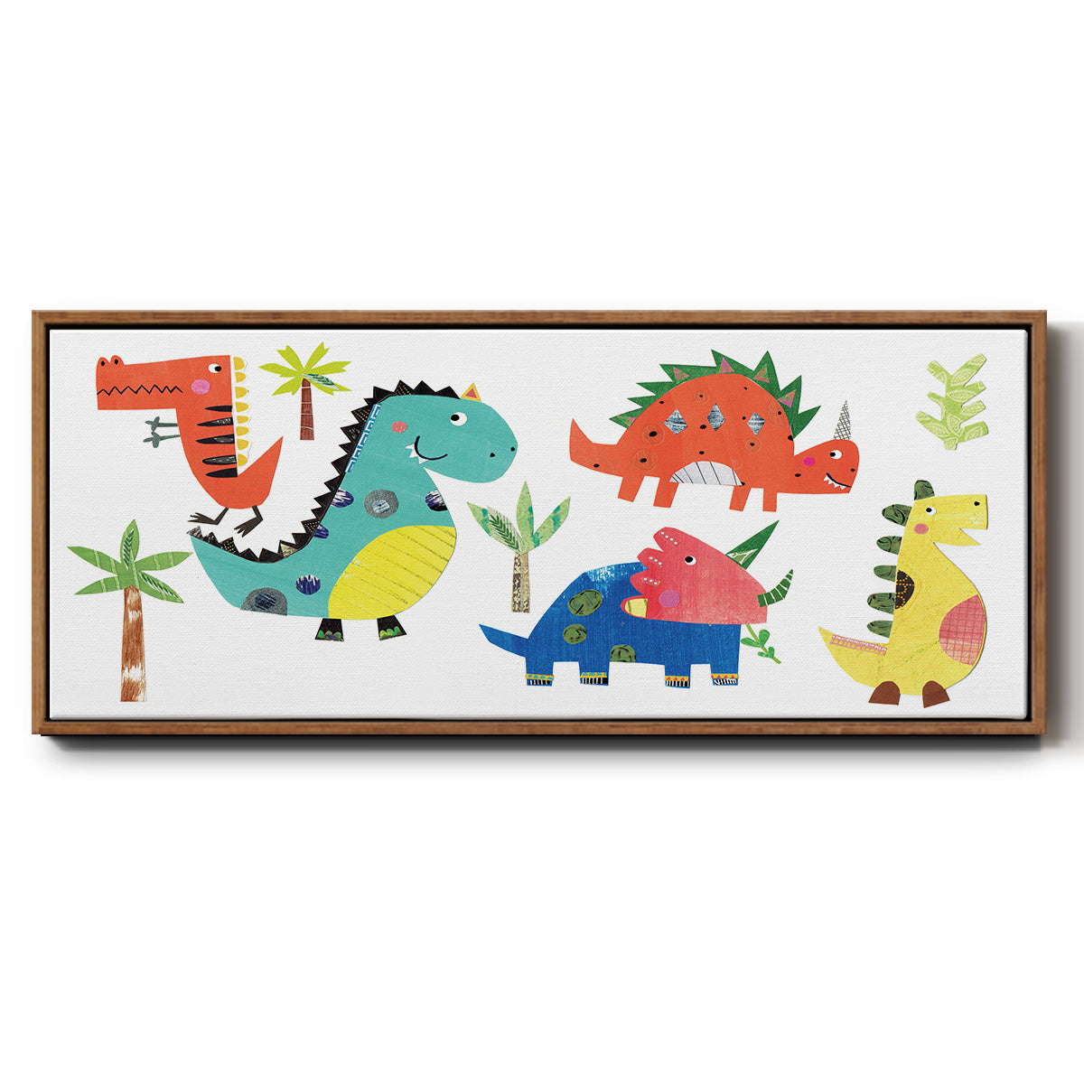 Dino Party - Floater Framed Canvas Print